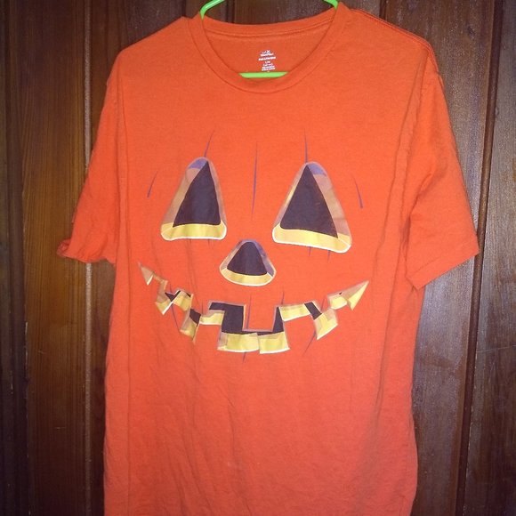 PUMPKIN T-SHIRT // Halloween Jack-O-Lantern Tee Shirt // Large - Picture 1 of 2
